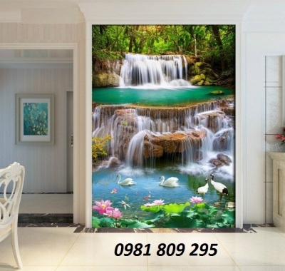 Tranh gạch trang trí phòng- Hoa sen