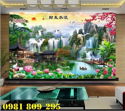 gạch tranh 3d - tranh trang trí 3d phong cảnh