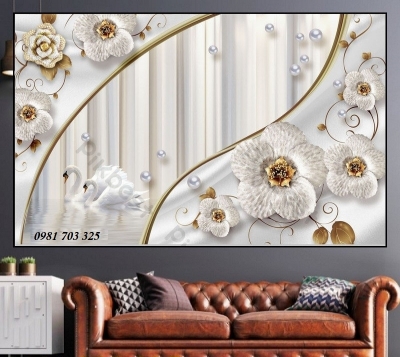 tranh hoa, gạch tranh trang trí tường