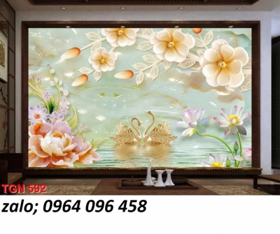 Tranh gạch 3d hoa sứ ngọc - HVCC4