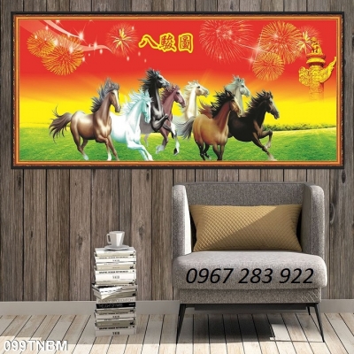 Tranh mã đáo thành công gạch men trang trí