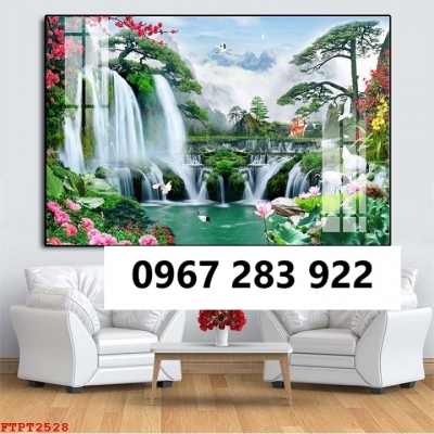 Tranh gạch đẹp thác nước trang trí