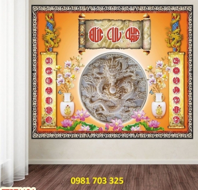 Tranh gạch men 3D, gạch tranh 3D phòng thờ