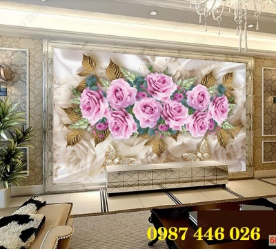 Tranh gạch men 3d phòng khách HP6282