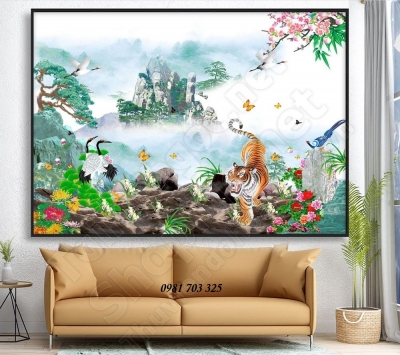 Tranh gạch men 3D phong thủy- gạch tranh hổ