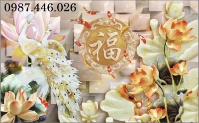 Gạch tranh chim công 3d đẹp HP7293