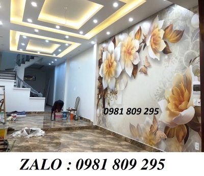 Gạch tranh tường phòng khách 3d