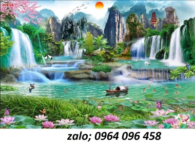 tranh sơn thủy - tranh phong cảnh - tranh gạch 3d - HNB44