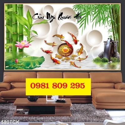 Gạch 3d - tranh gạch 3d - tranh cá chép