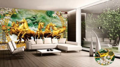 Tranh 3d mã đáo thành công- tranh gạch 3d ốp tường - KDXC54