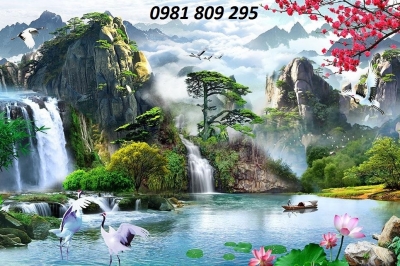 tranh gạch 3d, tranh phong cảnh làng quê