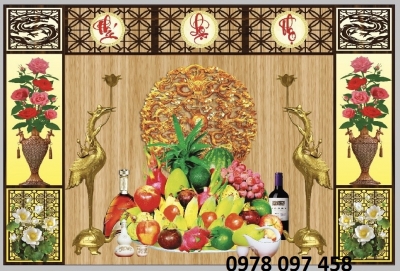 Trang trí phòng thờ - gạch tranh 3D