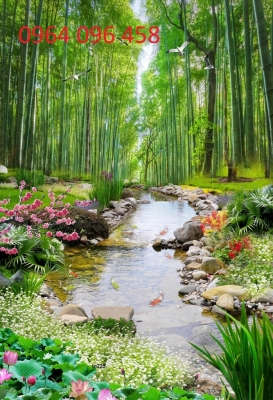 Tranh tre trúc 3d - tranh gạch 3d tre trúc - 55XN