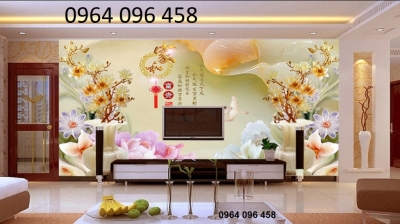 Tranh gạch 3d dán tường phòng khách