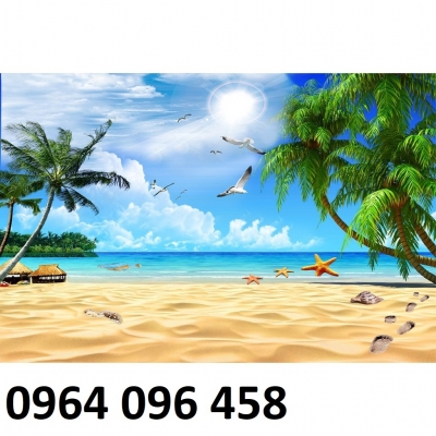Gạch tranh 3d phong cảnh bãi biển - CNBNM95