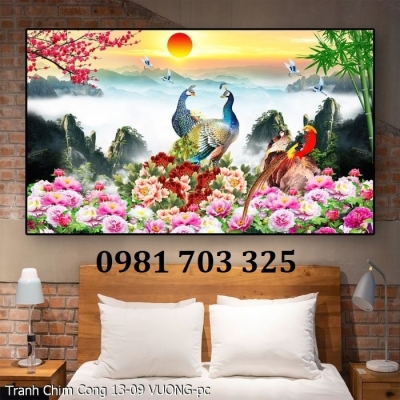 Gạch tranh 3d chim công sang trọng