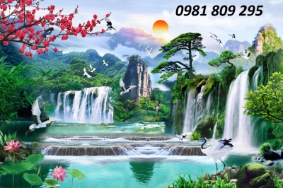 tranh phong cảnh 3d làng quê