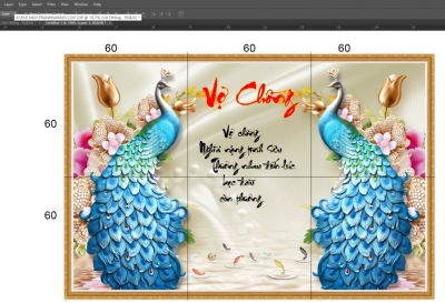 Tranh gạch 3d chim công tranh gạch 3d trang trí - FKK76