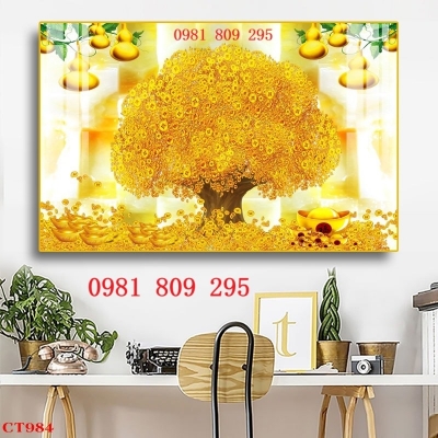 Tranh 3d cây kim tiên , gạch tranh