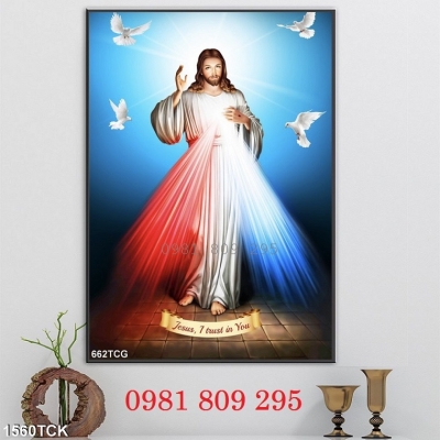 Tranh gạch chúa thương xót Hn8393