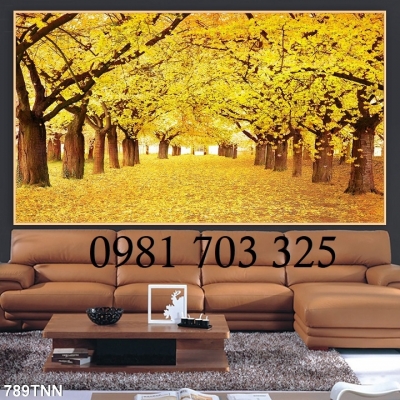 Gạch tranh 3D mùa thu trang trí