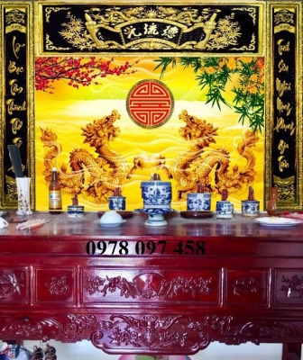 Phòng thờ - tranh gạch 3D