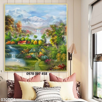 Tranh 3D ốp tường - tranh gạch giả sứ ngọc