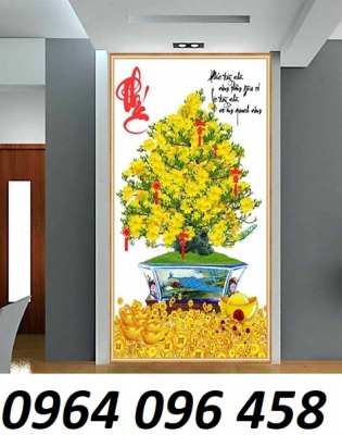 Tranh gạch 3d ốp tường hoa mai - 94XC