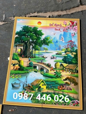Gạch tranh 3d quê hương bình yên