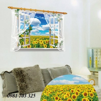 Tranh gạch cửa sổ 3D
