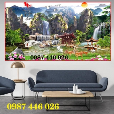 Tranh gạch men phong cảnh thác nước HP92832