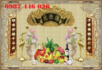 Tranh gạch phòng thờ, gach trang trí, tranh 3d