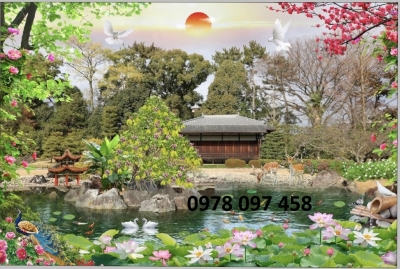 Gạch tranh dán tường đẹp - tranh phong cảnh