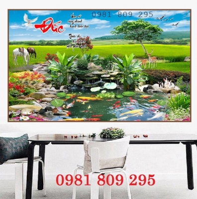 Tranh gạch 3d cá chép HD876