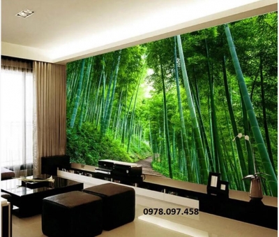 Tranh vườn trúc - tranh gạch 3D