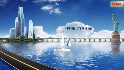 Tranh trang trí tường gạch men 3d Biển