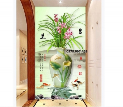 Tranh khổ đứng - tranh gạch 3D