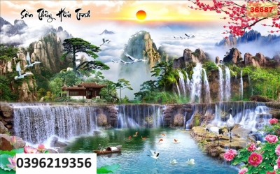 Tranh gạch sơn thủy treo tường