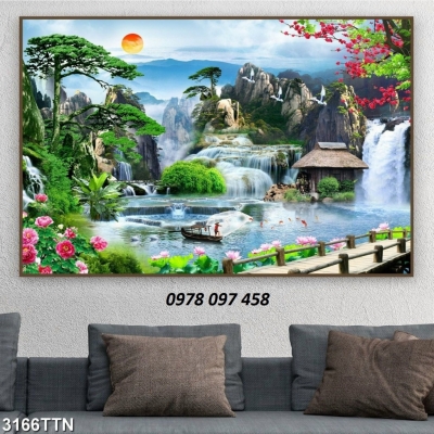 Phong cảnh thiên nhiên giao hòa - gạch tranh in 3D