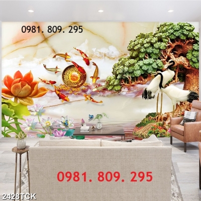 Gạch 3d , tranh gạch hoa sen