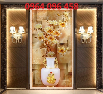 tranh bình hoa 3d sứ ngọc