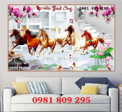 Gạch 3d ngựa - tranh gạch óp tường