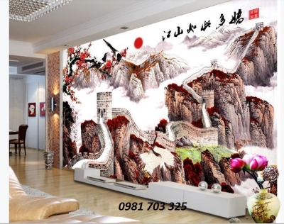 Tranh gạch 3D phòng khách- gạch tranh ốp tường