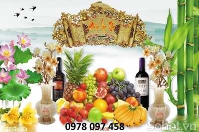 Tranh ốp phòng thờ - gạch tranh 3D