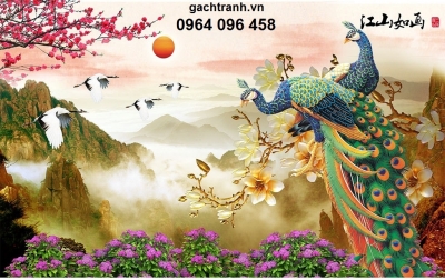 Tranh gạch 3d trang trí phòng khách đẹp - CXZ4