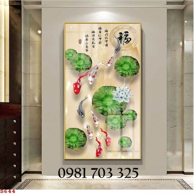 Tranh gạch cá chép 3D trang trí