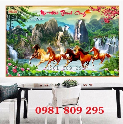 Mẫu tranh mã đáo phong thủy JP7656