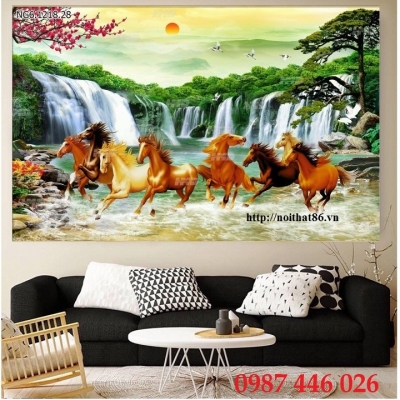 Tranh gạch men mã đáo thành công HP9723