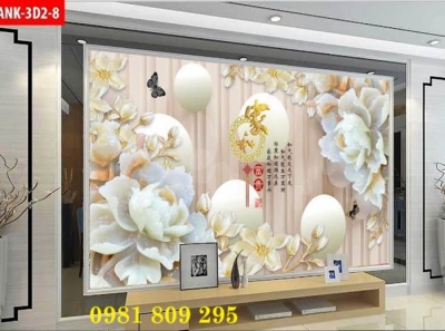 Tranh gạch , gạch 3d hoa mẫu đơn