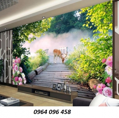 Tranh gạch 3d phong cảnh cánh đồng quê 543XO